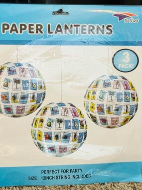 Multicolor Paper Lanterns - 3 Pack